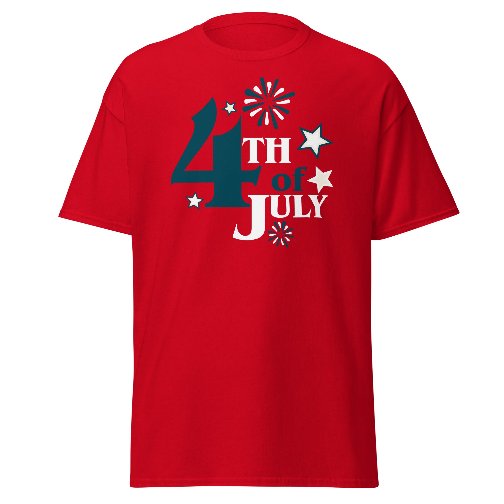 4th of July Fireworks T-Shirt with patriotic fireworks graphic for Independence Day