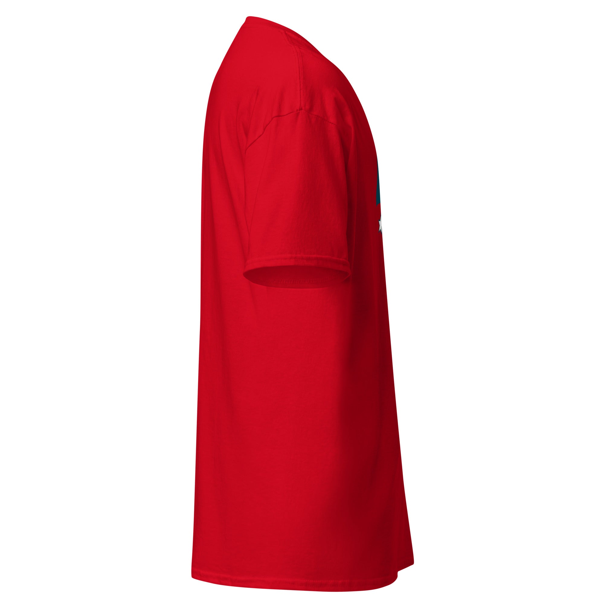Red t-shirt right side on a white background
