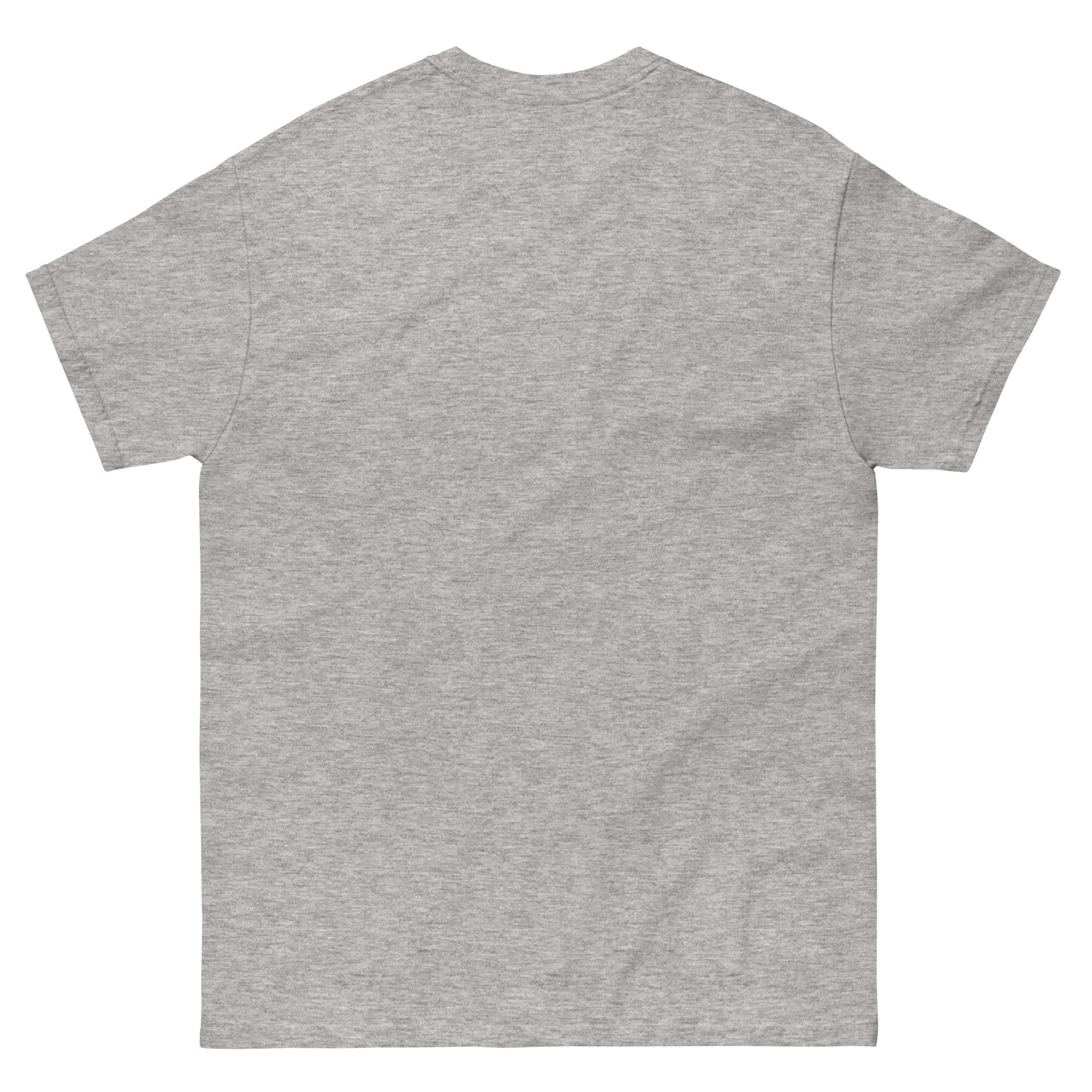 Back view of plain sport grey t-shirt on a white background
