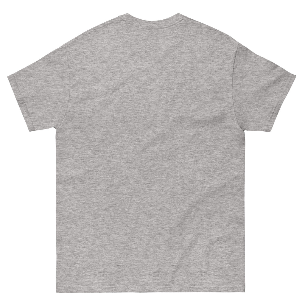 Back view of plain sport grey t-shirt on a white background