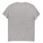 Back view of a plain sport grey t-shirt on a white background