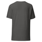 Back view of an asphalt t-shirt on a white background