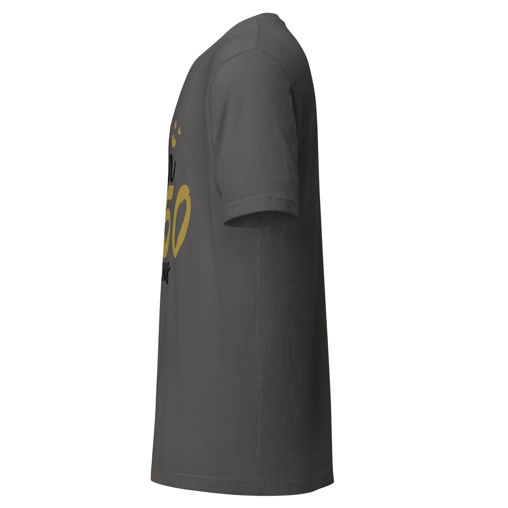 Left view of a asphalt t-shirt on a white background