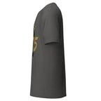 Left view of a asphalt t-shirt on a white background
