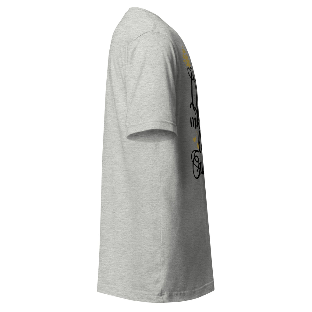 Right view of an athletic heather t-shirt on a white background