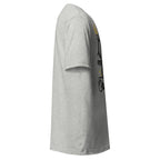 Right view of an athletic heather t-shirt on a white background