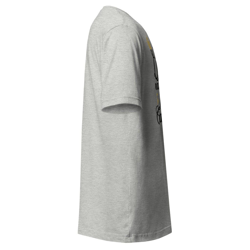 Right view of a athletic heather t-shirt on a white background