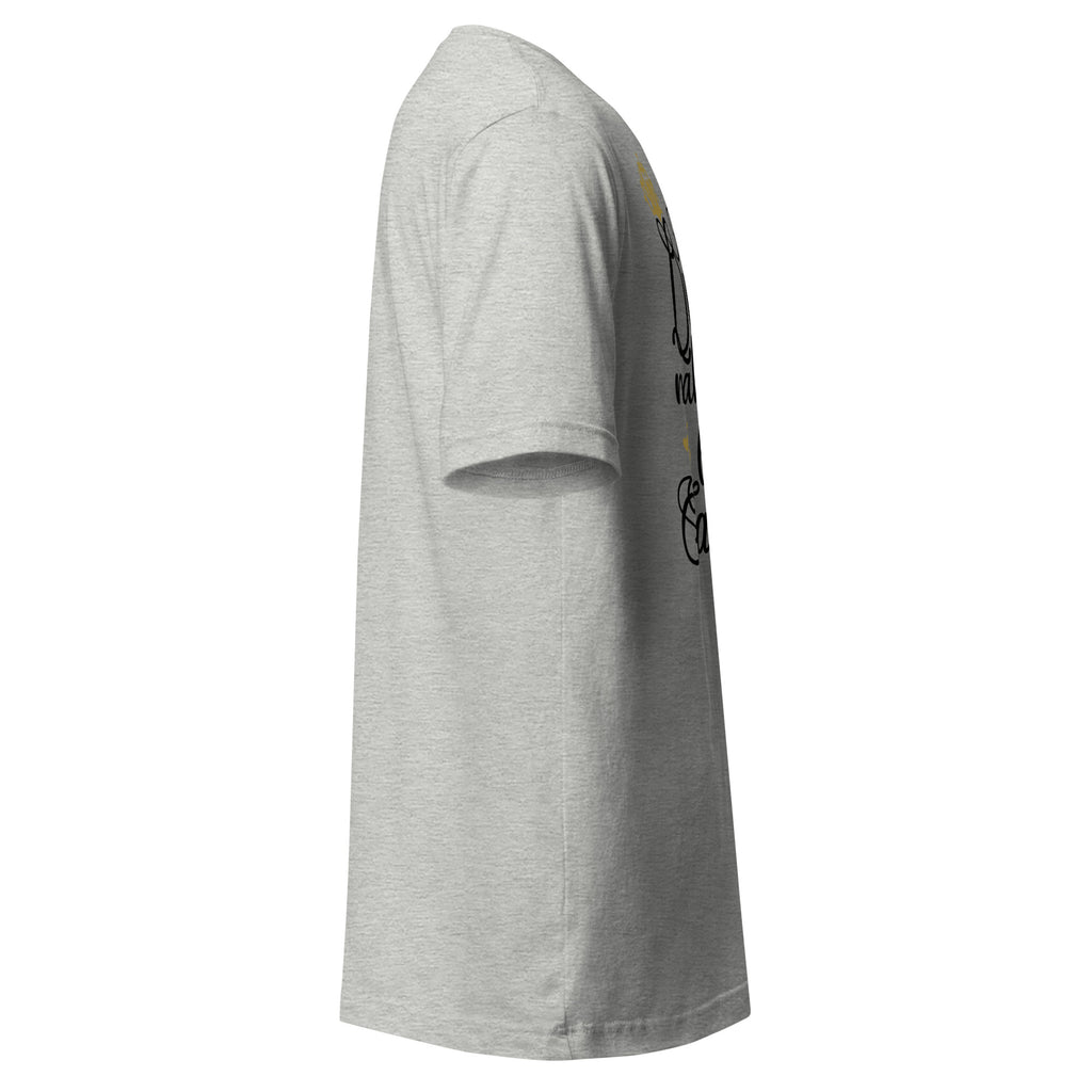 Right view of a athletic heather t-shirt on a white background