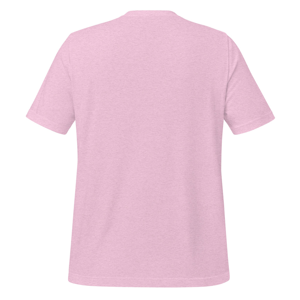 Heathered Pink t-shirt back on a white background
