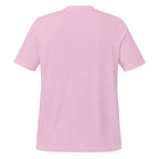 Heathered Pink t-shirt back on a white background