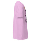 Right view of a lilac t-shirt on a white background