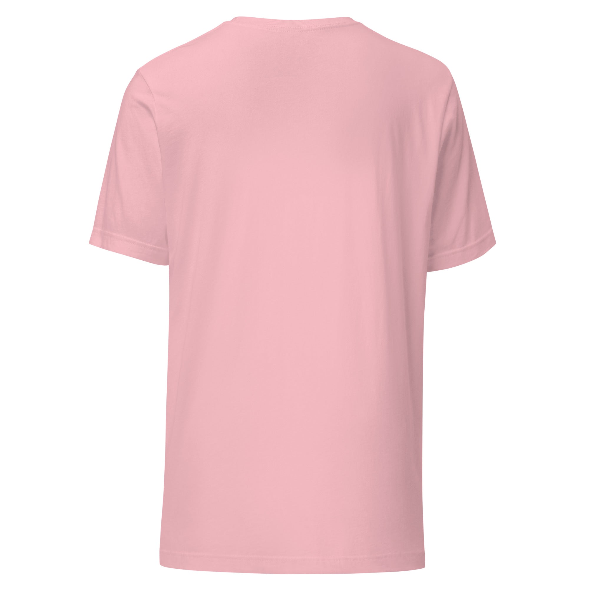 Plain Pink t-shirt back on a white background
