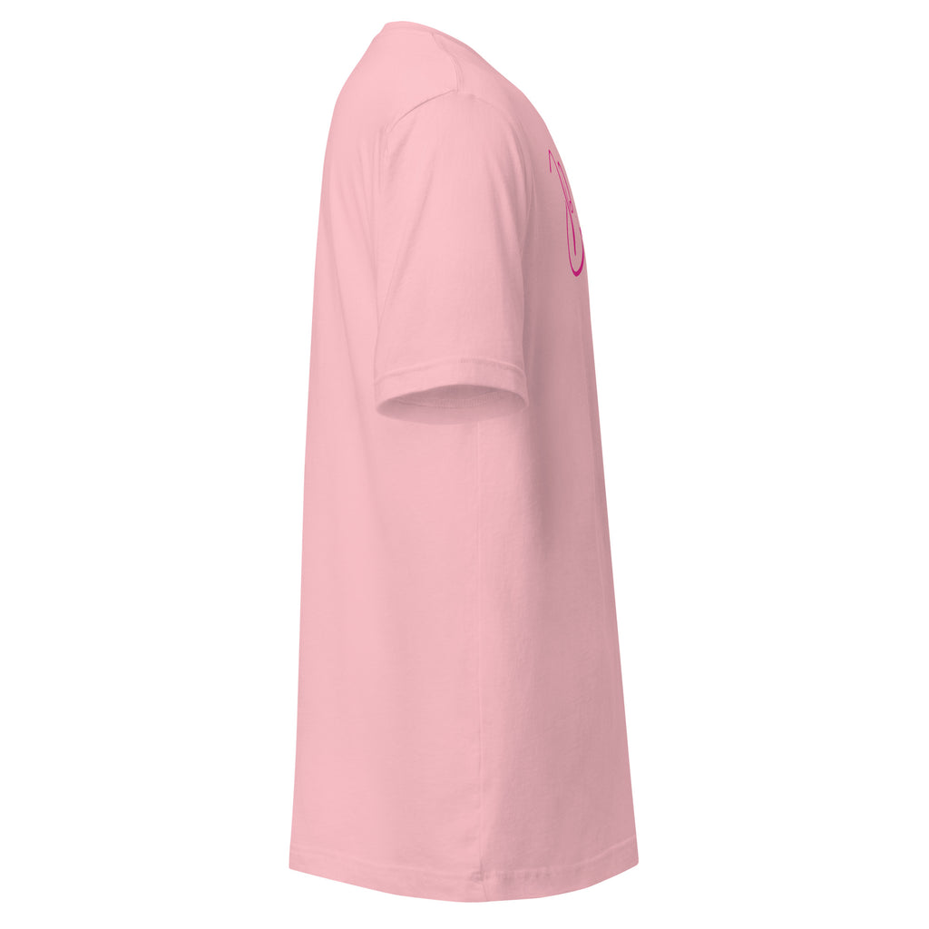 Plain Pink t-shirt right side on a white background