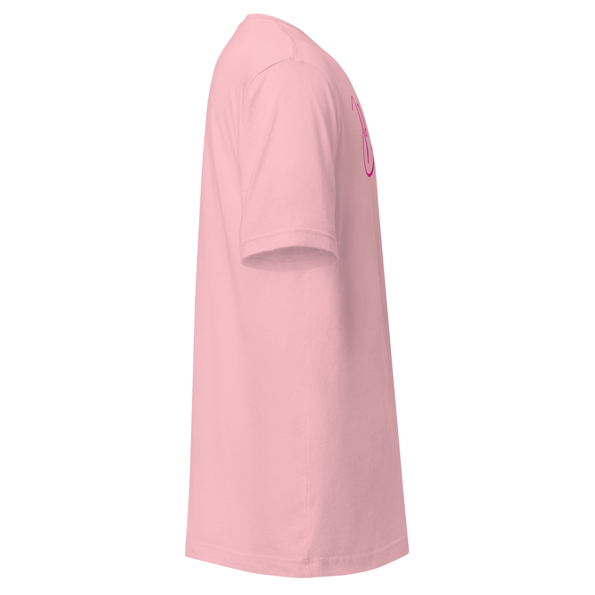 Plain Pink t-shirt right side on a white background