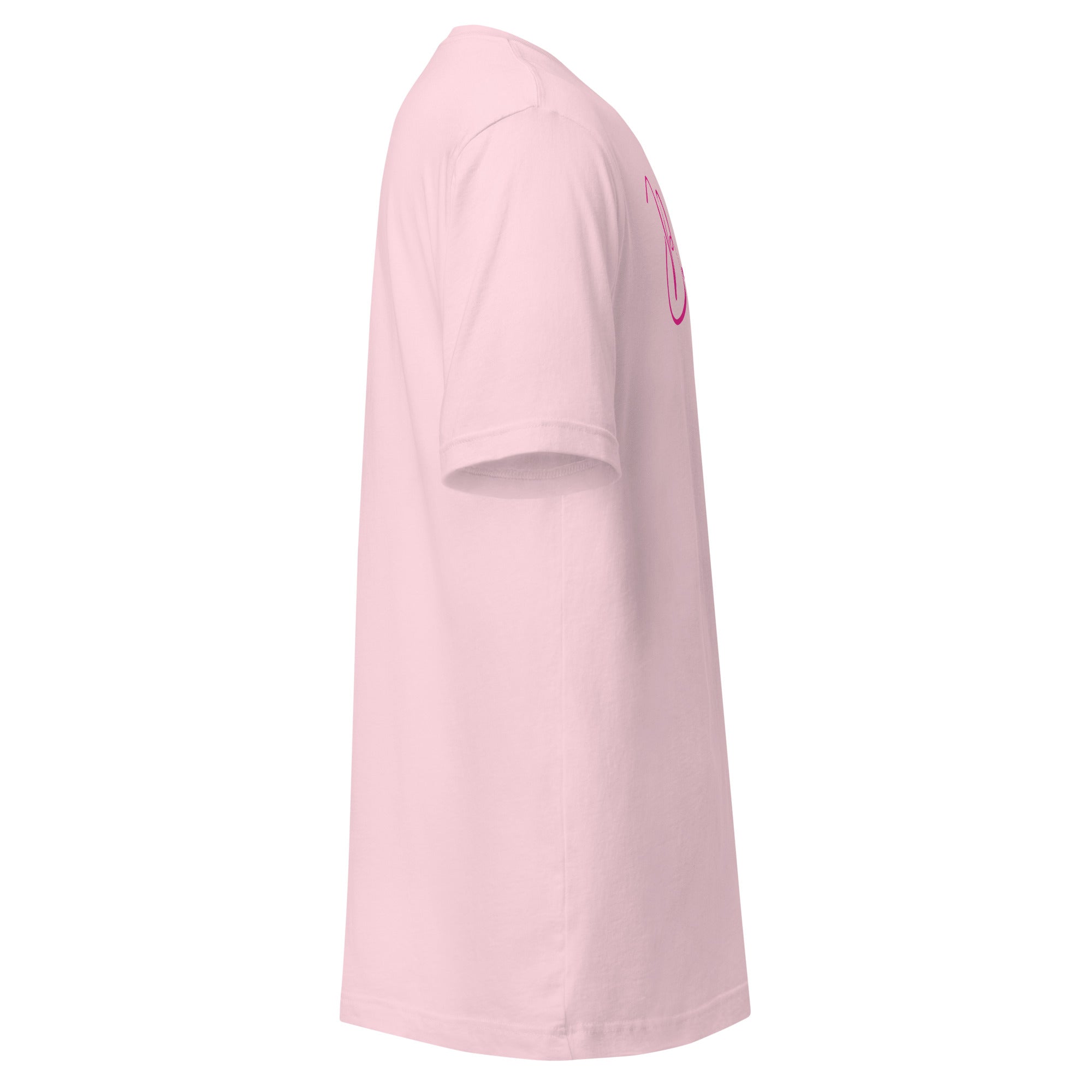 Plain Soft Pink t-shirt right side on a white background