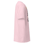 Right view of a lilac t-shirt on a white background