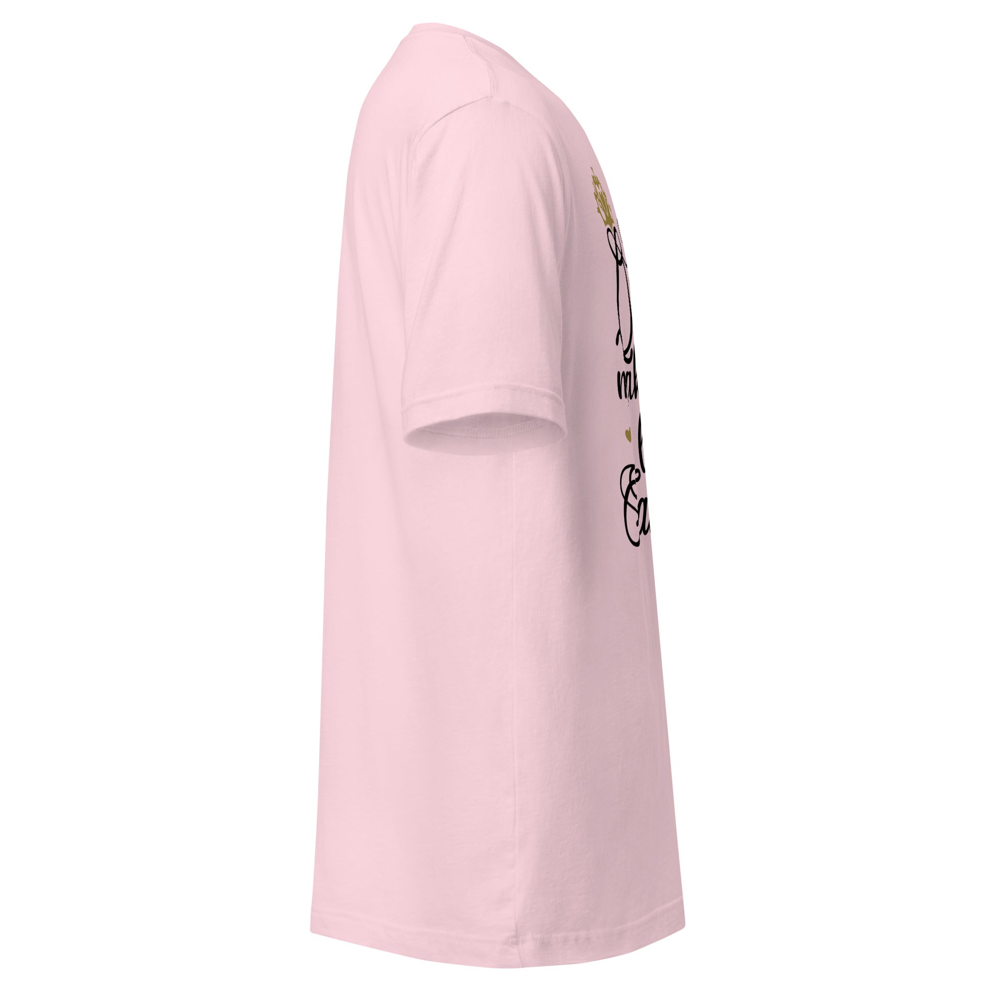 Right view of a athletic heather t-shirt on a white background
