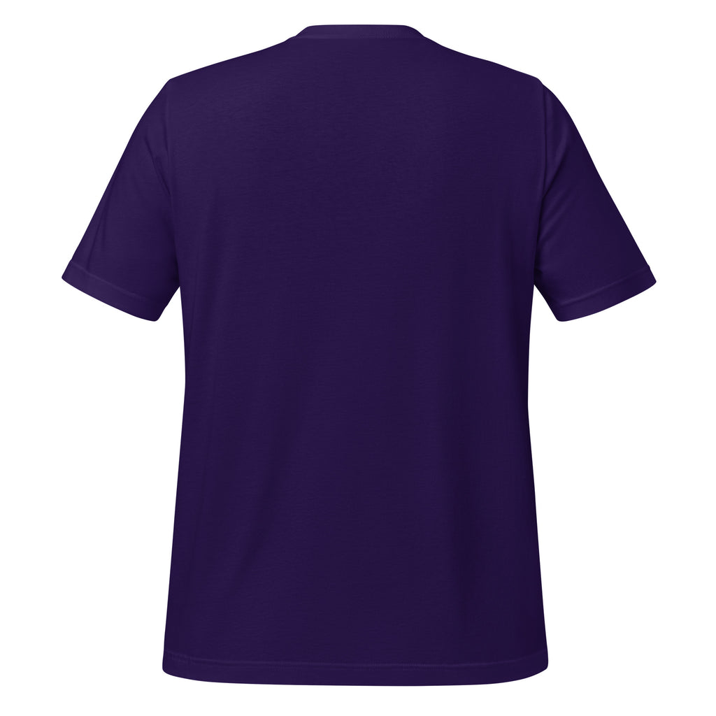 Purple t-shirt back on a white background