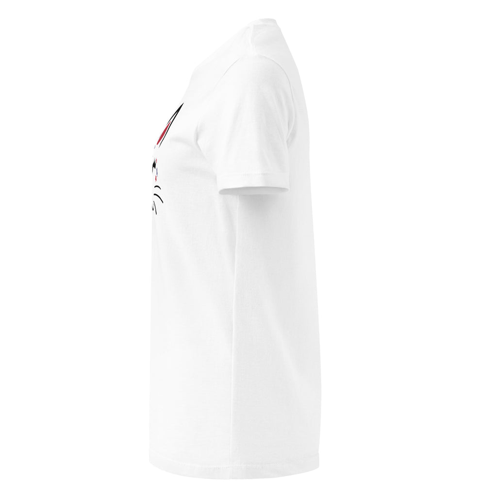 Plain White t-shirt left side on a white background