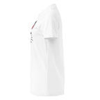 Plain White t-shirt left side on a white background
