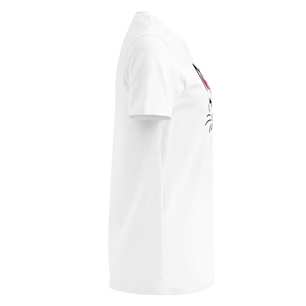 Plain White t-shirt right side on a white background