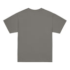 Back view of a Plain charcoal t-shirt on a white background
