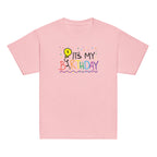 Light Pink t-shirt with 'It's My 8th Birthday' text and colorful design on a white background